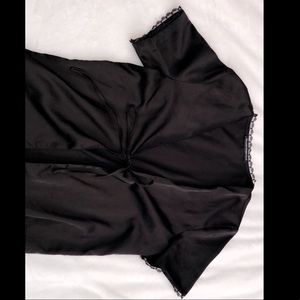 Brandy melville black silk tie blouse